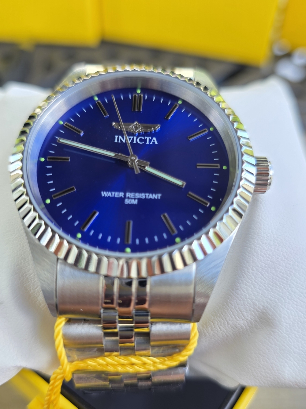 218.  Invicta Specialty Watch 43mm Silver With Royal Blue Face